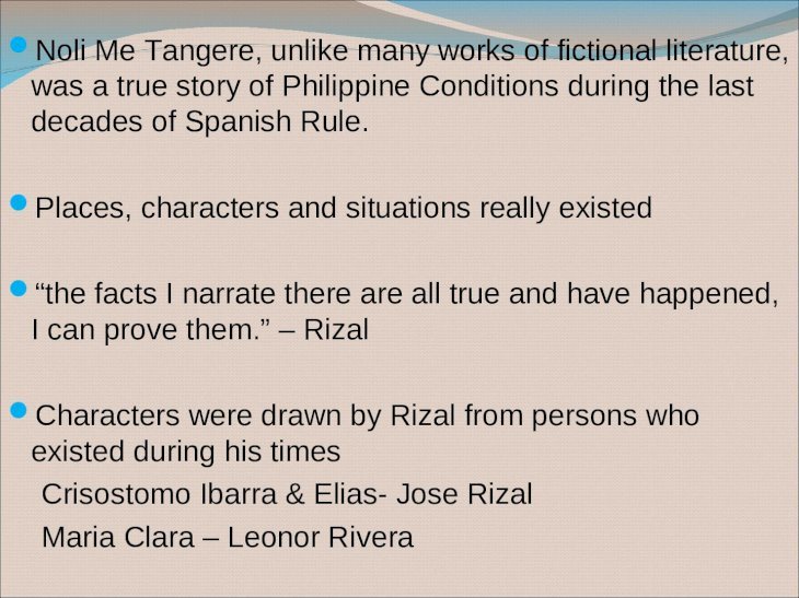 Synopsis of Noli Me Tangere